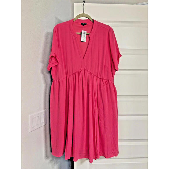 NWT Bright Pink Torrid Mini Washable Gauze Hi Low Waist Tunic Dress Sz 1 - Picture 2 of 9